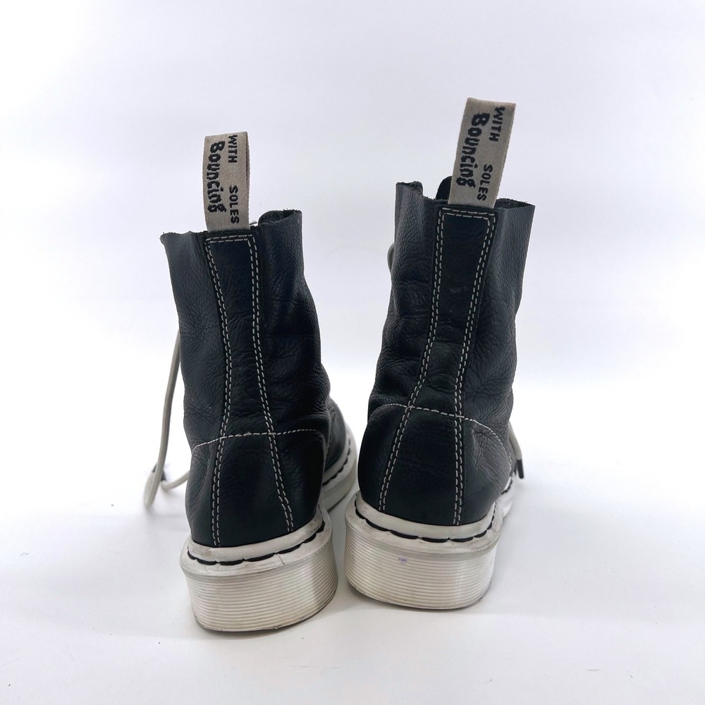 Dr. Doc Martens 1460 Pascal BW Black & White Leather Boots Size 38 Combat Grunge - Picture 4 of 8